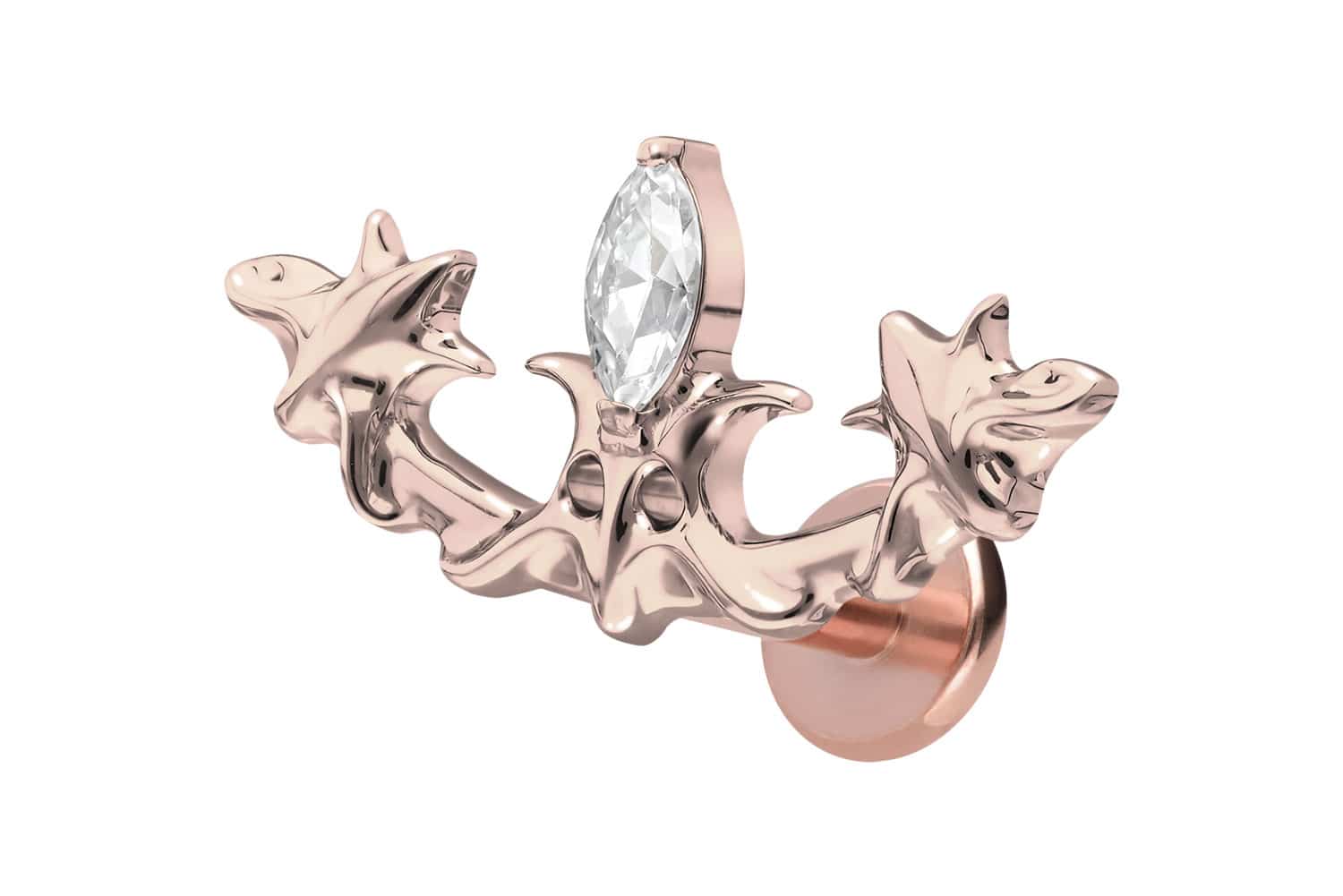 Titan Labret Piercing mit Innengewinde GOTISCHES DESIGN